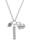 Silvertone Mini Four Leaf Clover Bar Necklace D2245