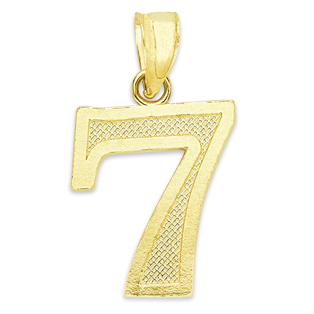 10k Gold Number Pendant Necklace U907