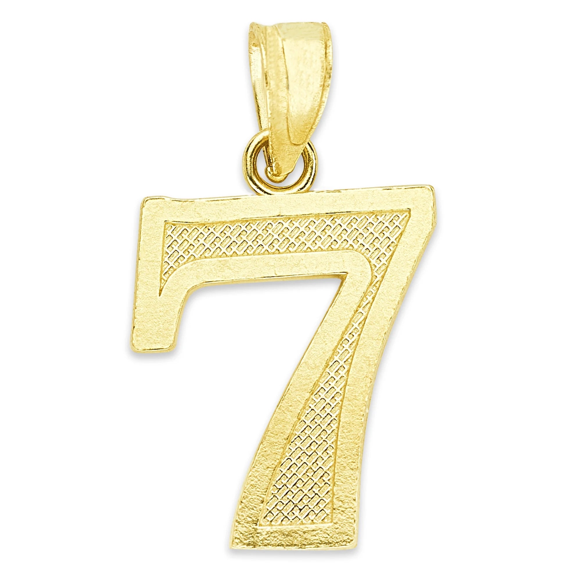 10k Gold Number Pendant Necklace U907