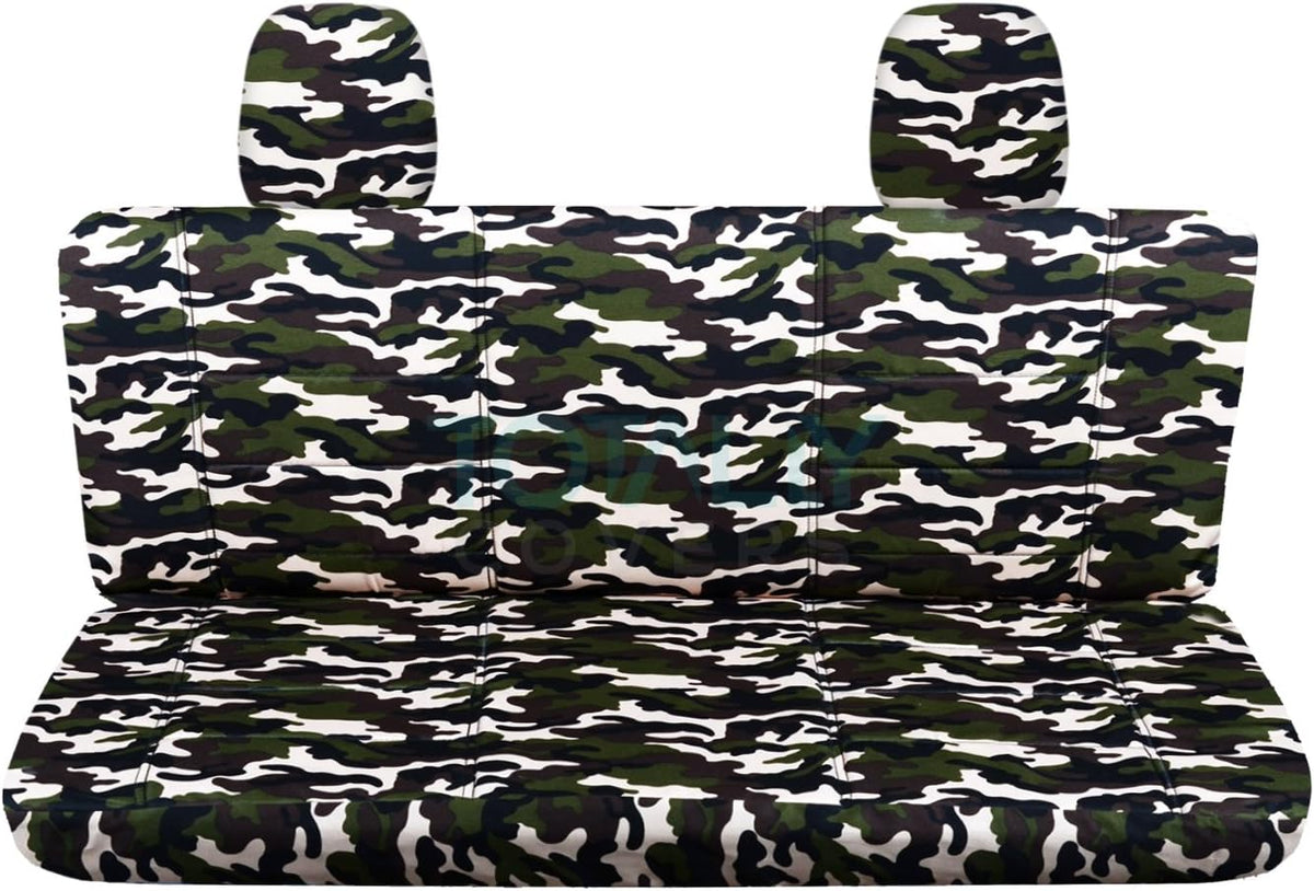 Blue Camouflage Rear 60/40 Split Bench Truck Seat Covers H7053