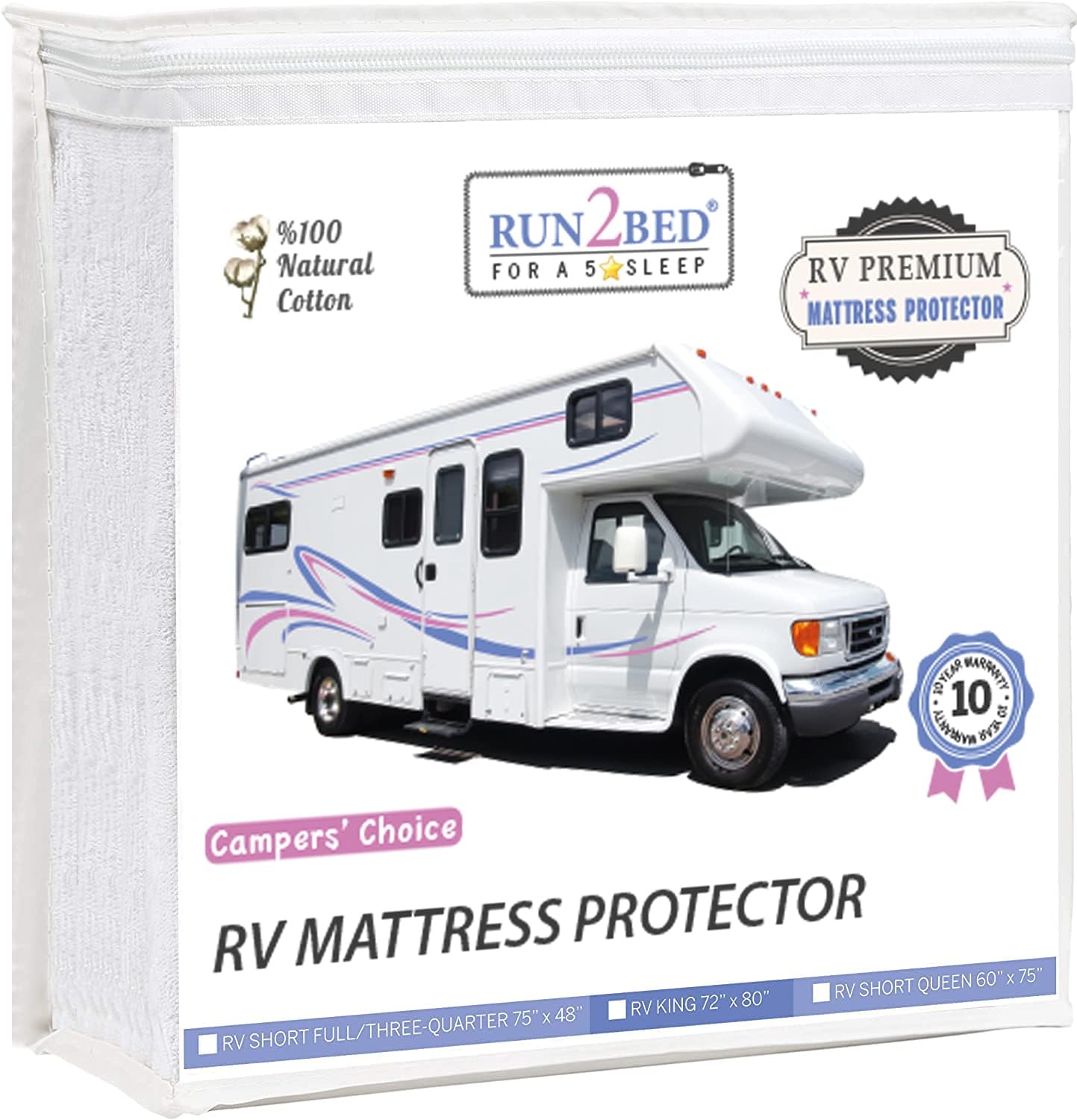 Split California King Waterproof Turkish Cotton Mattress Protector Z3858
