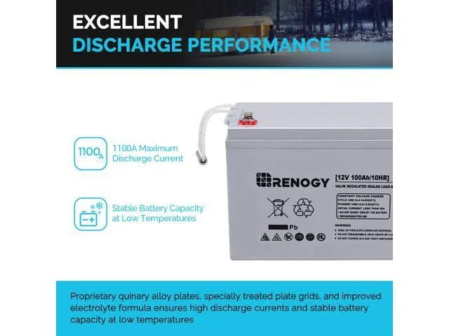 12V 100Ah Deep Cycle AGM Battery with Battery Box W85205