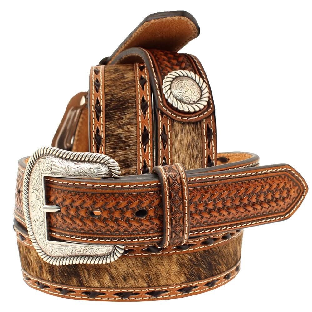 Brindle Calf Hair Belt Size 38 K6754