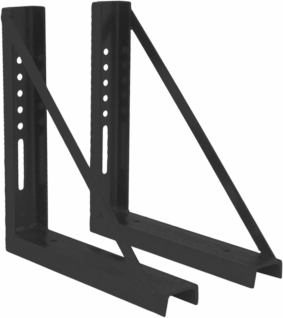 Bolted Black Structural Steel Mounting Brackets, 18 x 24 Inch, Set of 2 P9927