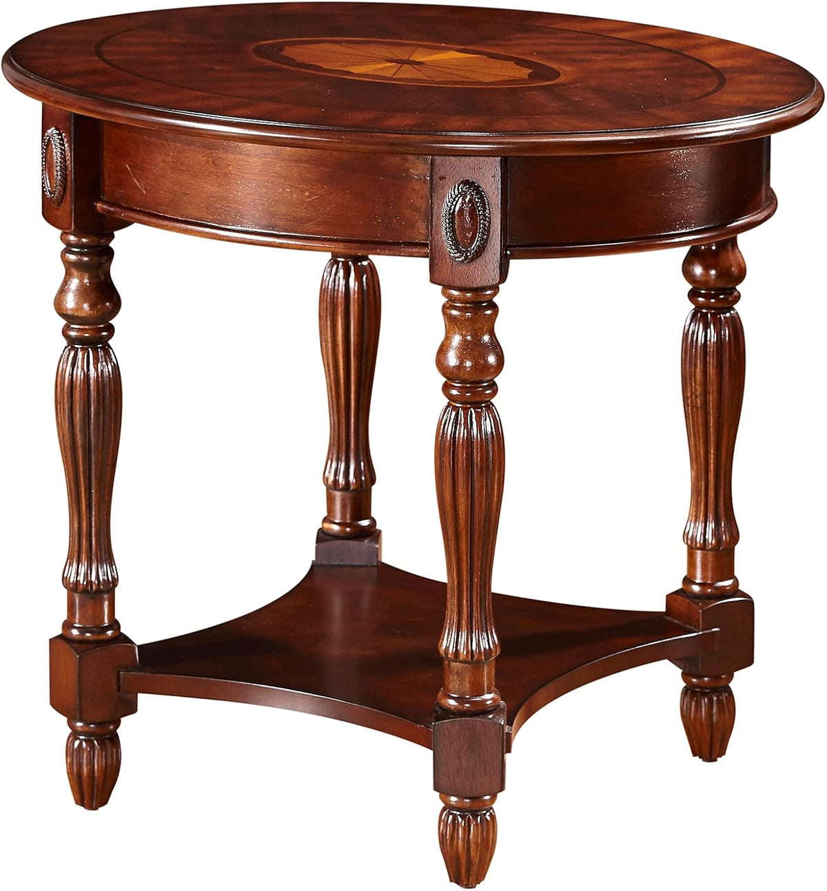Solid Wood Coffee Table with Storage Shelf Walnut N702