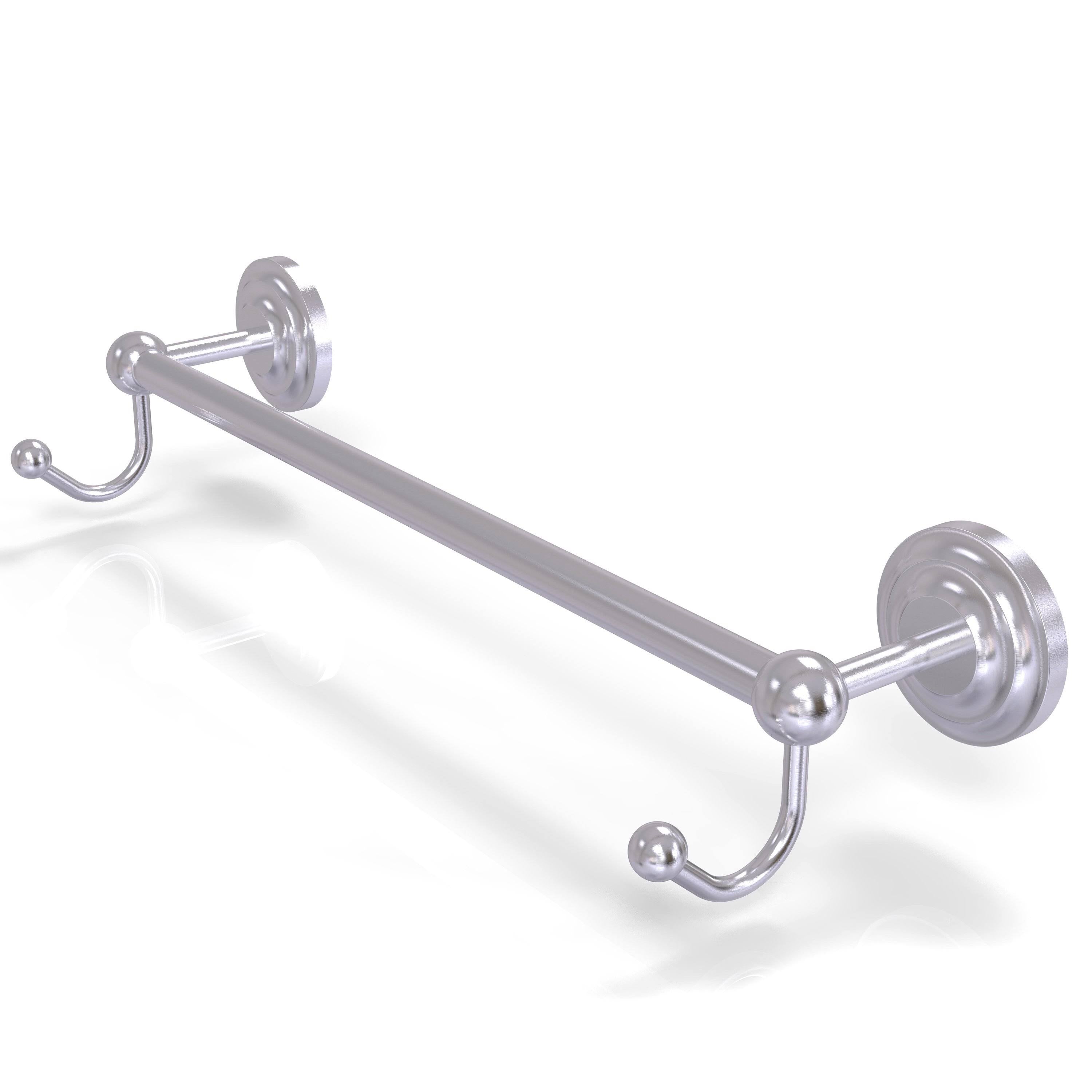 Satin Nickel Towel Bar with Integrated Hooks R392916