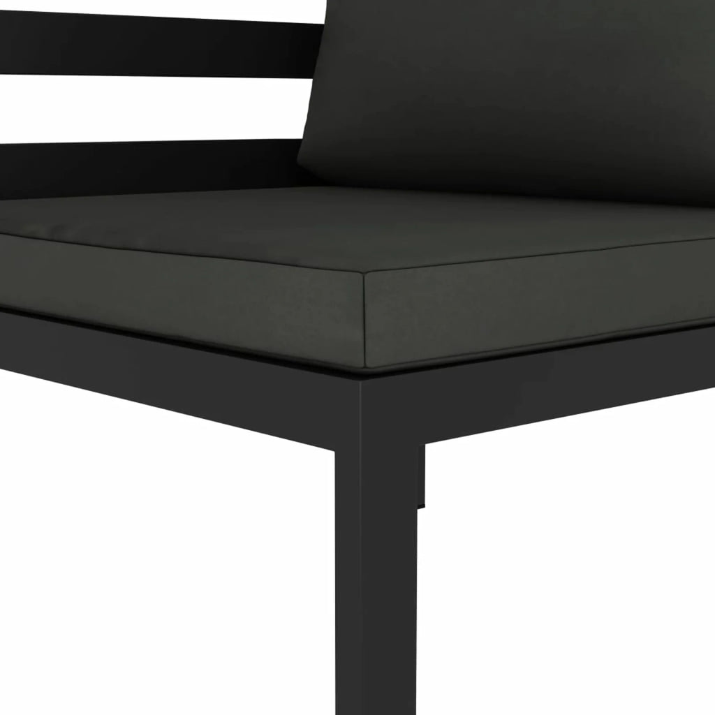 Anthracite Aluminum Sectional Corner Sofa with Cushions R512