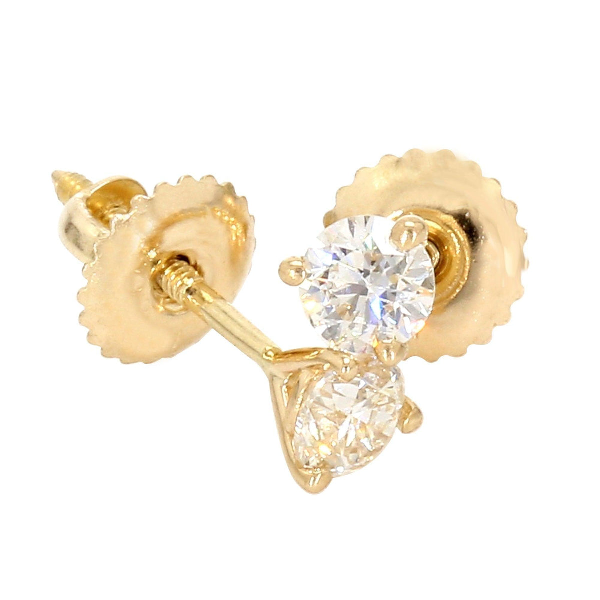 IGI Certified 1.00 Ct Lab Grown Diamond Martini Stud Earrings 14k White Gold L255