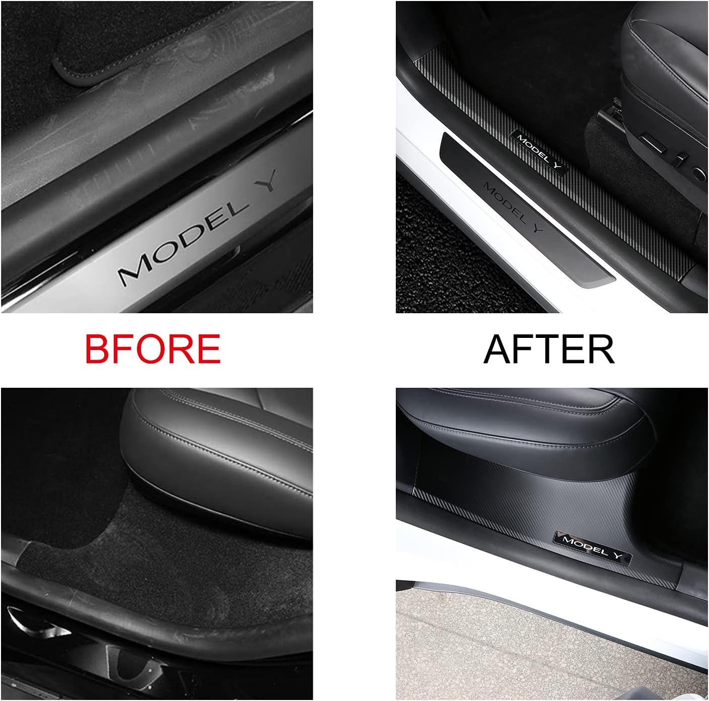Carbon Fiber ABS Door Sill Protector (4 Pcs) A1539