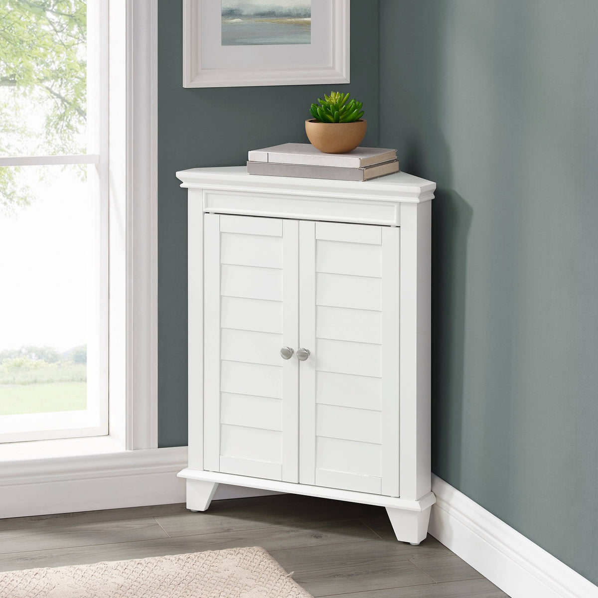 White Corner Cabinet P305