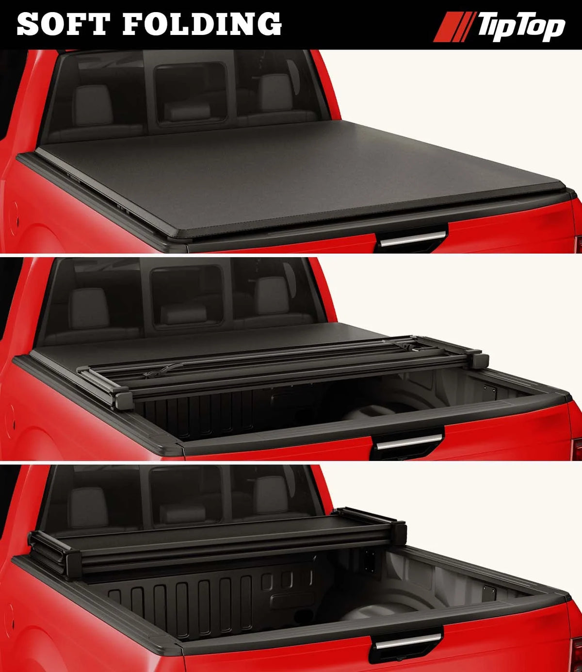 Soft Folding Tonneau Cover Truck Bed D36478