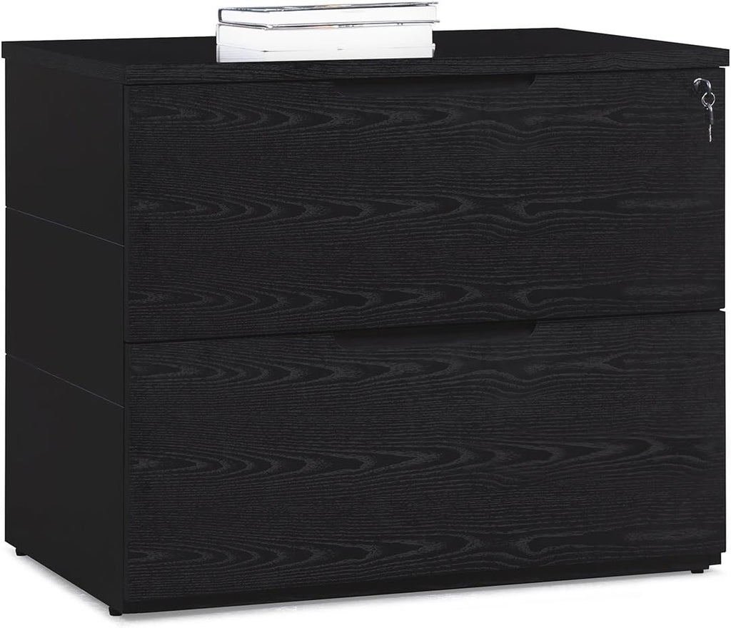 Black Oak 2 Drawer Lateral Filing Cabinet O828