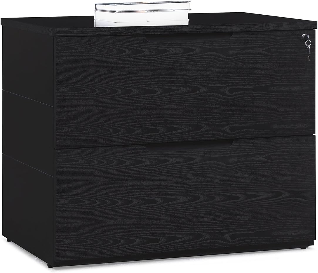 Black Oak 2 Drawer Lateral Filing Cabinet O828