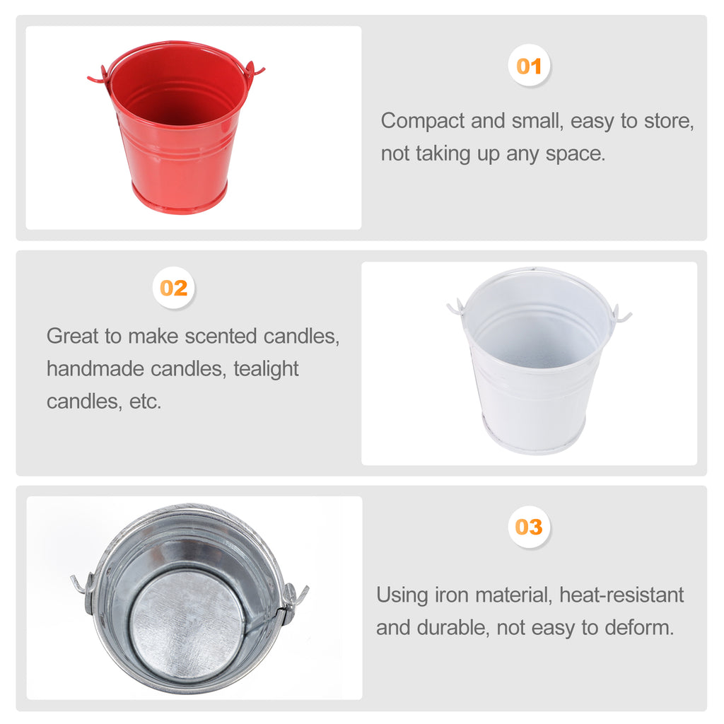 16 Pcs Iron Mini Tin Bucket V33888