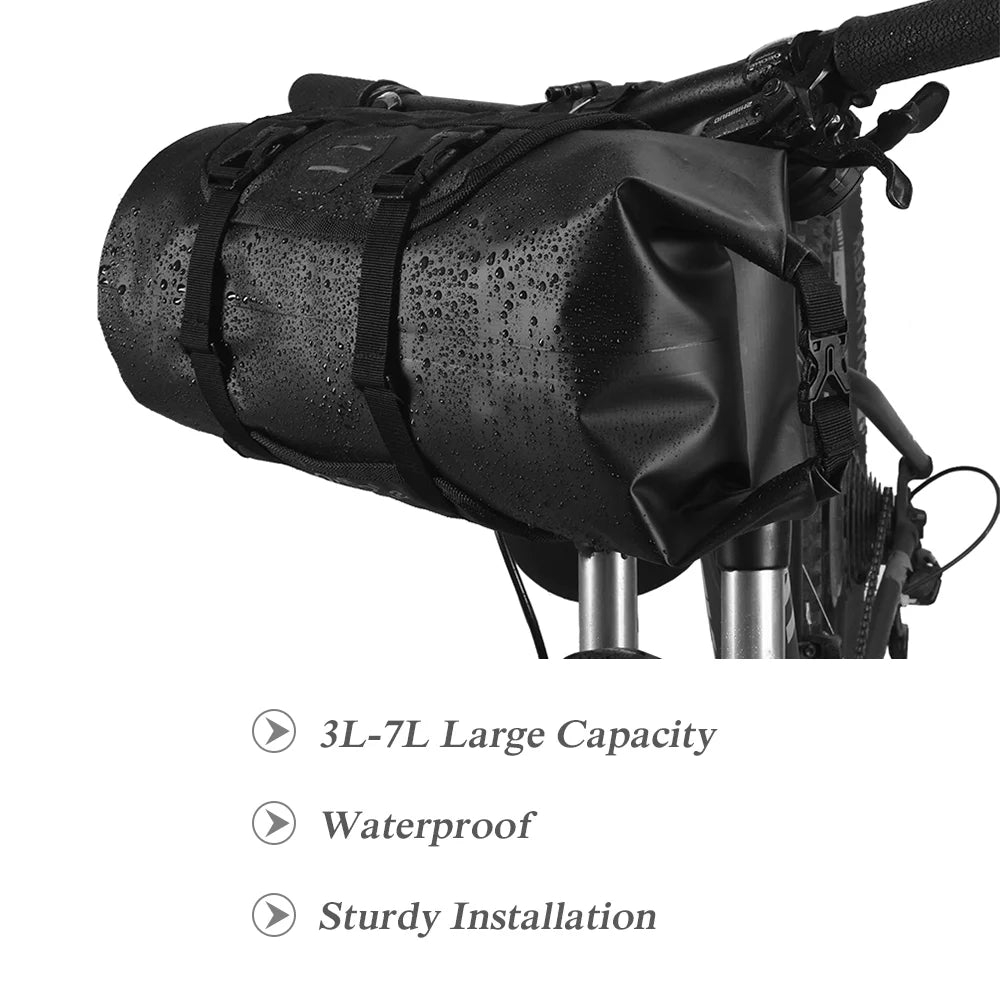 Bike Pannier with Roll Closure, 3 L- 7 L Adjustable, Waterproof Bicycle Bag G912