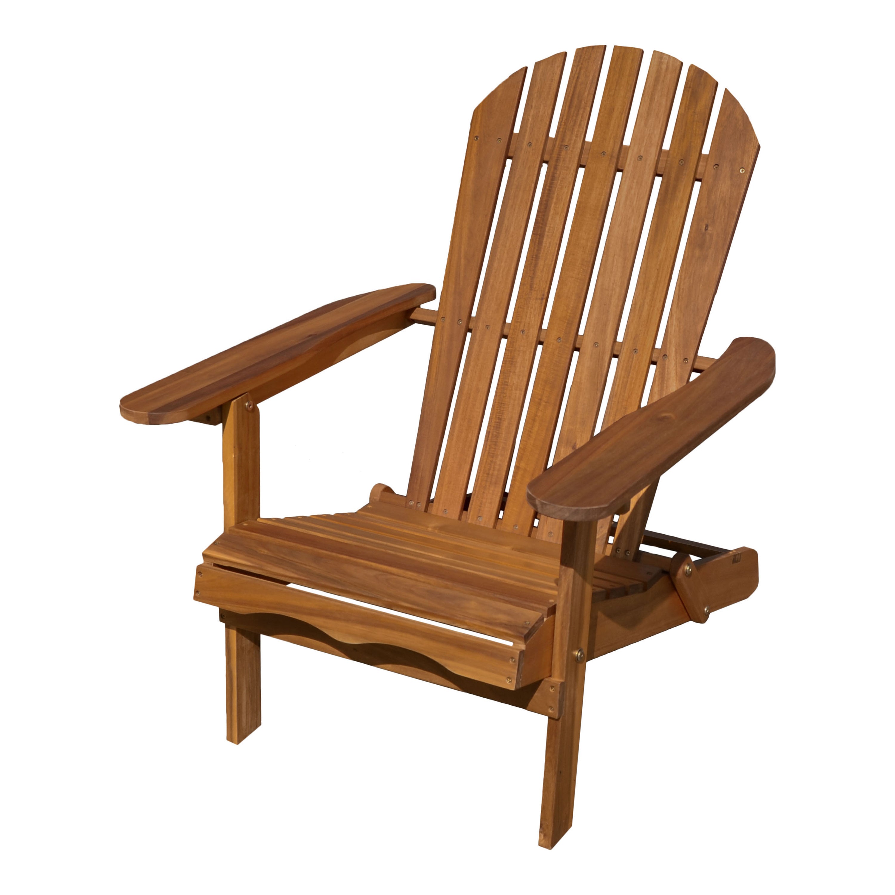 Natural Wood Foldable Patio Adirondack Chair, Set of 2 P15396