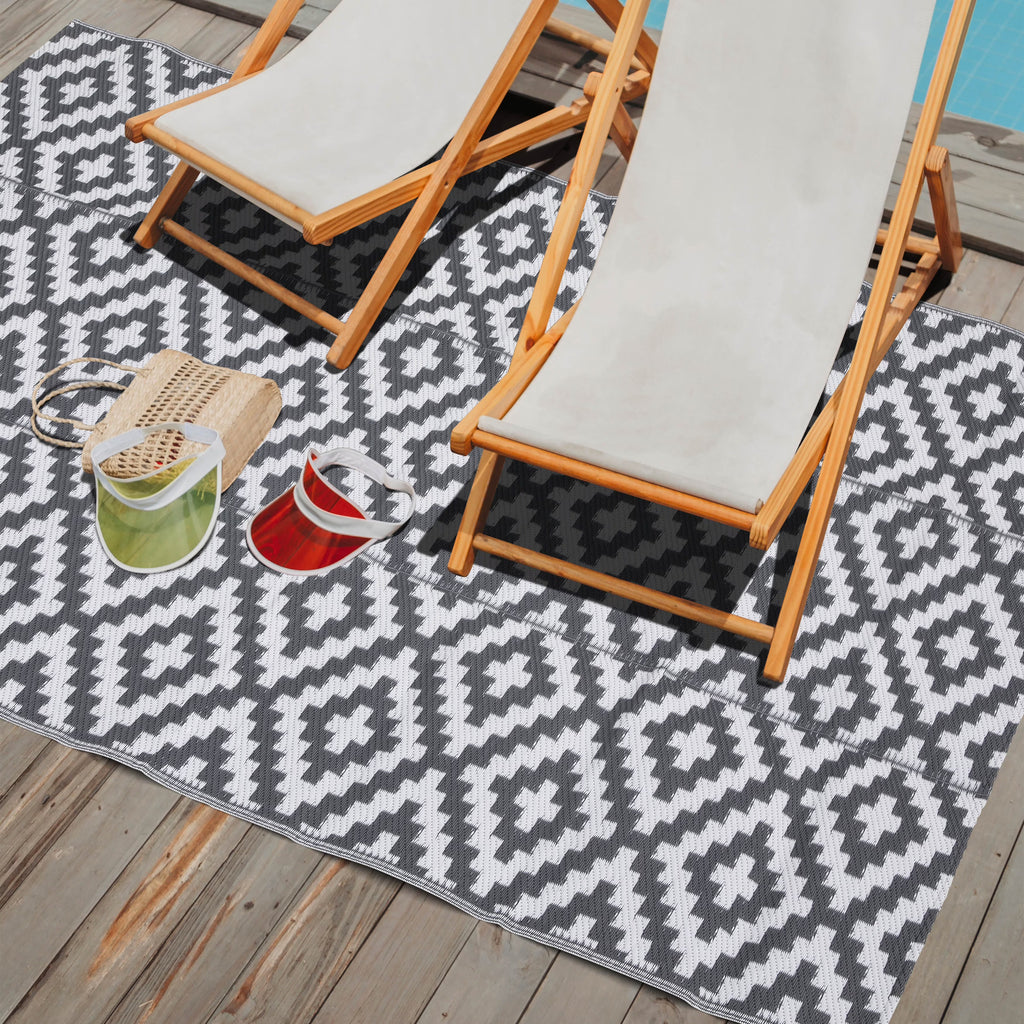 Reversible Plastic Straw Outdoor Area Rug Q791
