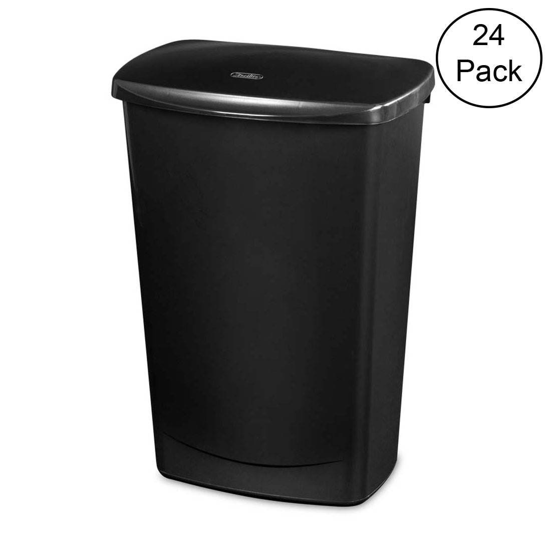 11.4 Gallon Covered Wastebasket Trash Can (24 Pack) Q67487