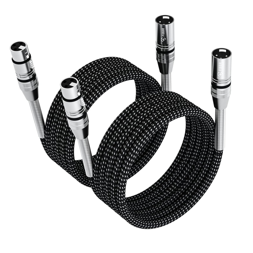 XLR Cable 100ft/30M, Nylon Braided XLR Male to Female, Pack of 2 L895