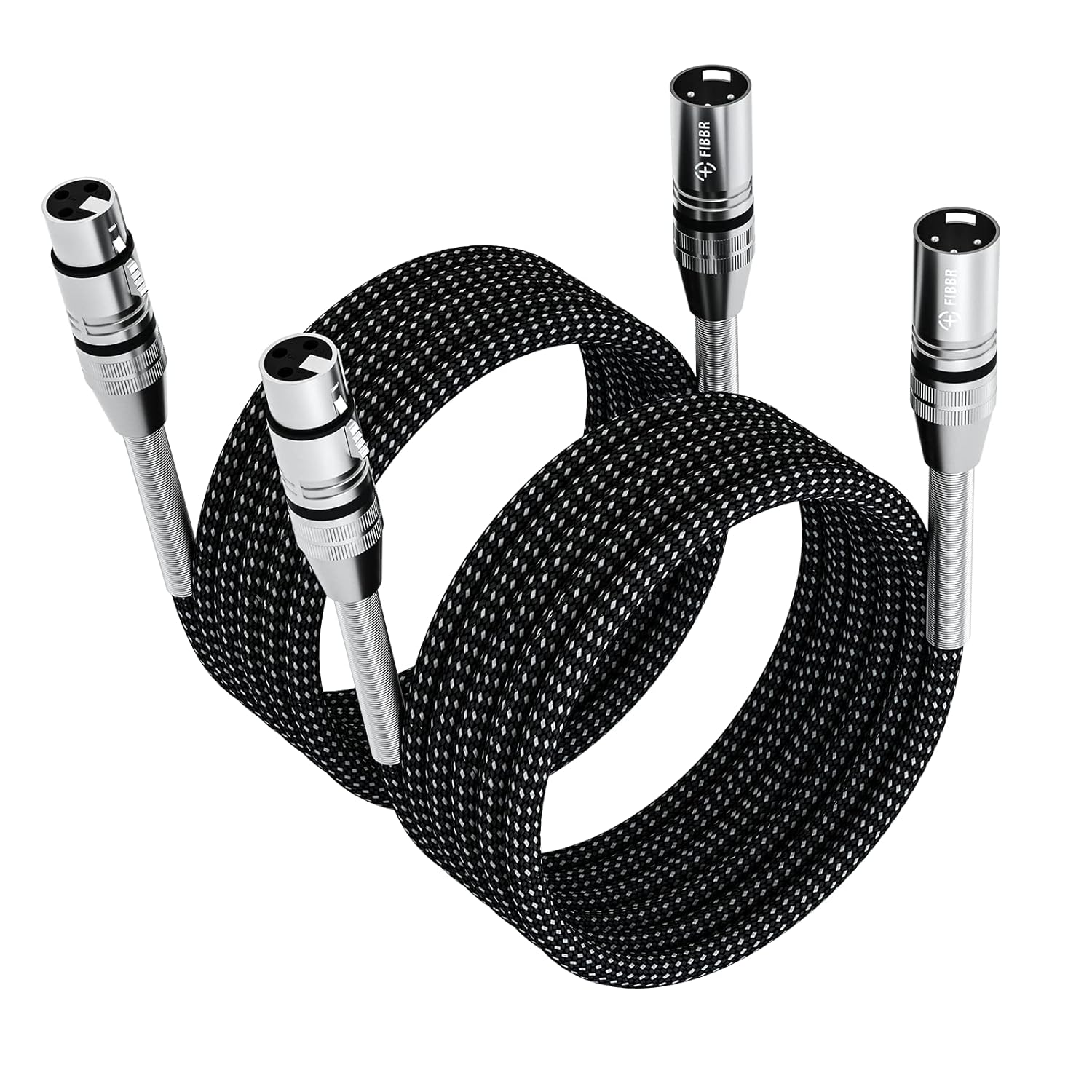 XLR Cable 100ft/30M, Nylon Braided XLR Male to Female, Pack of 2 L895