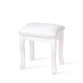 White Wood Vanity Stool with Cushion E67300