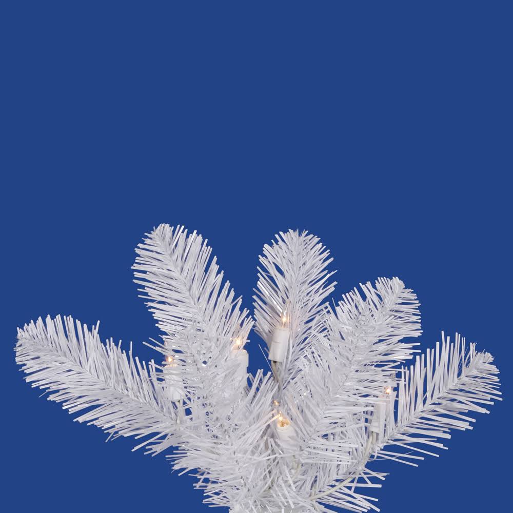 6.5 ft White Pencil Pine Christmas Tree with Clear Lights Y615490