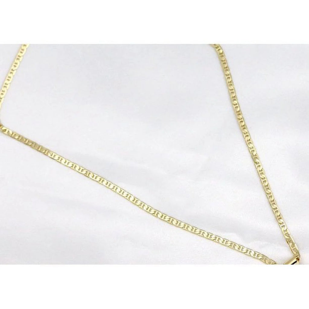 14K Bonded Gold Cuban Chain Necklace with Initial Letters Charm O428963