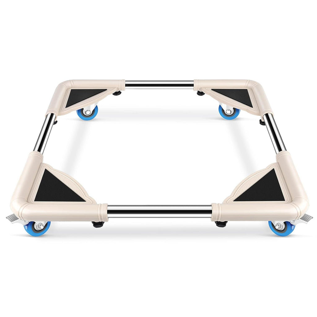 White Adjustable Furniture Dolly with 4 Locking Wheels A369