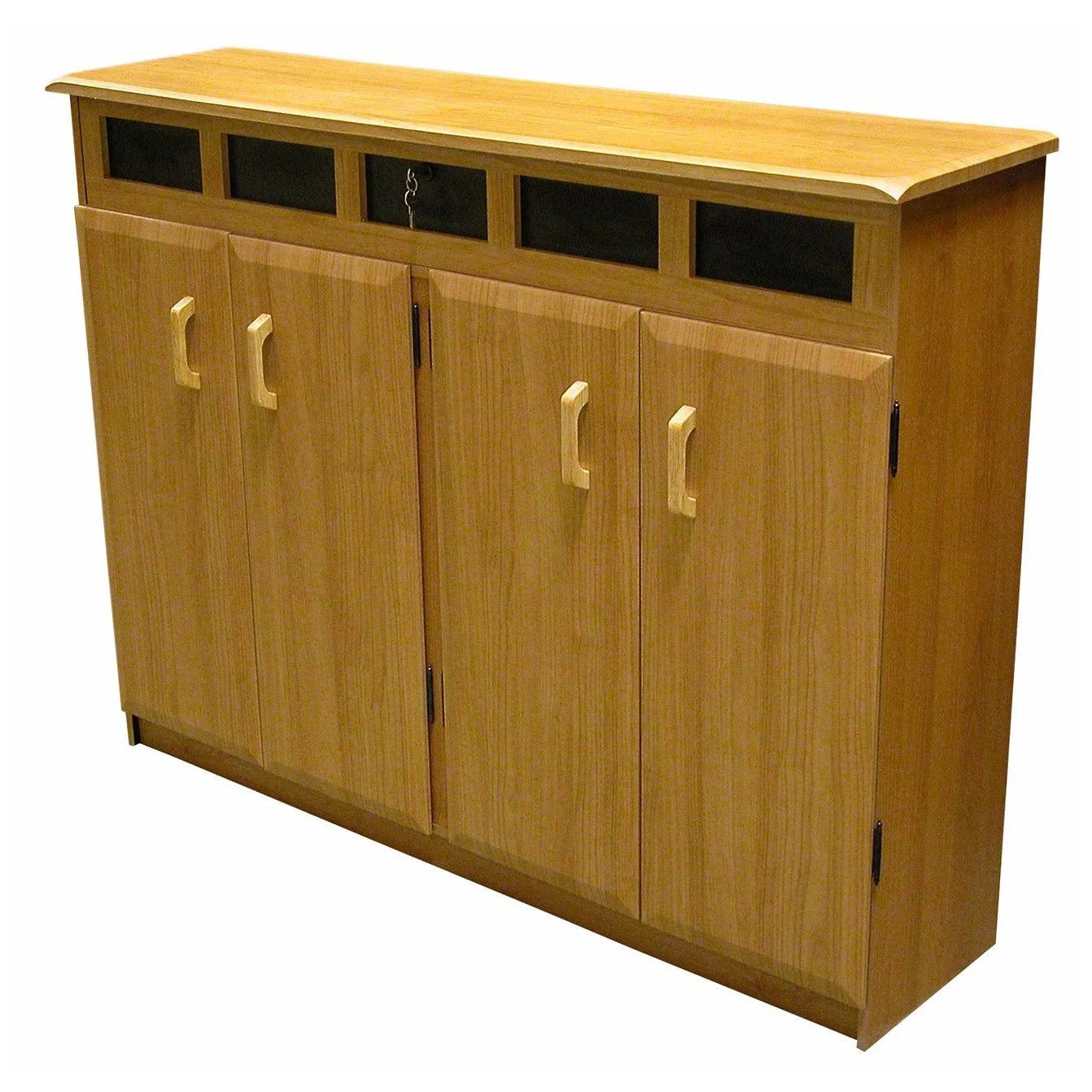 Top Load Media Cabinet Oak/Black V47010