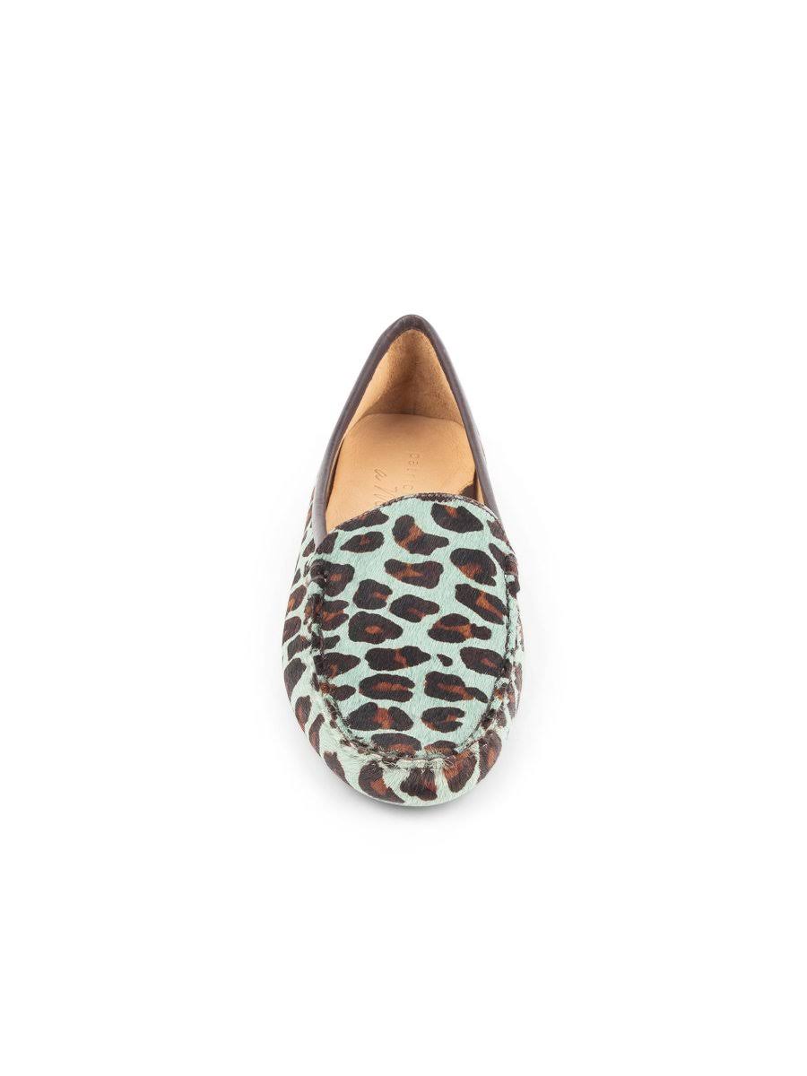 Teal Blue Leopard Driving Moccasin M8354