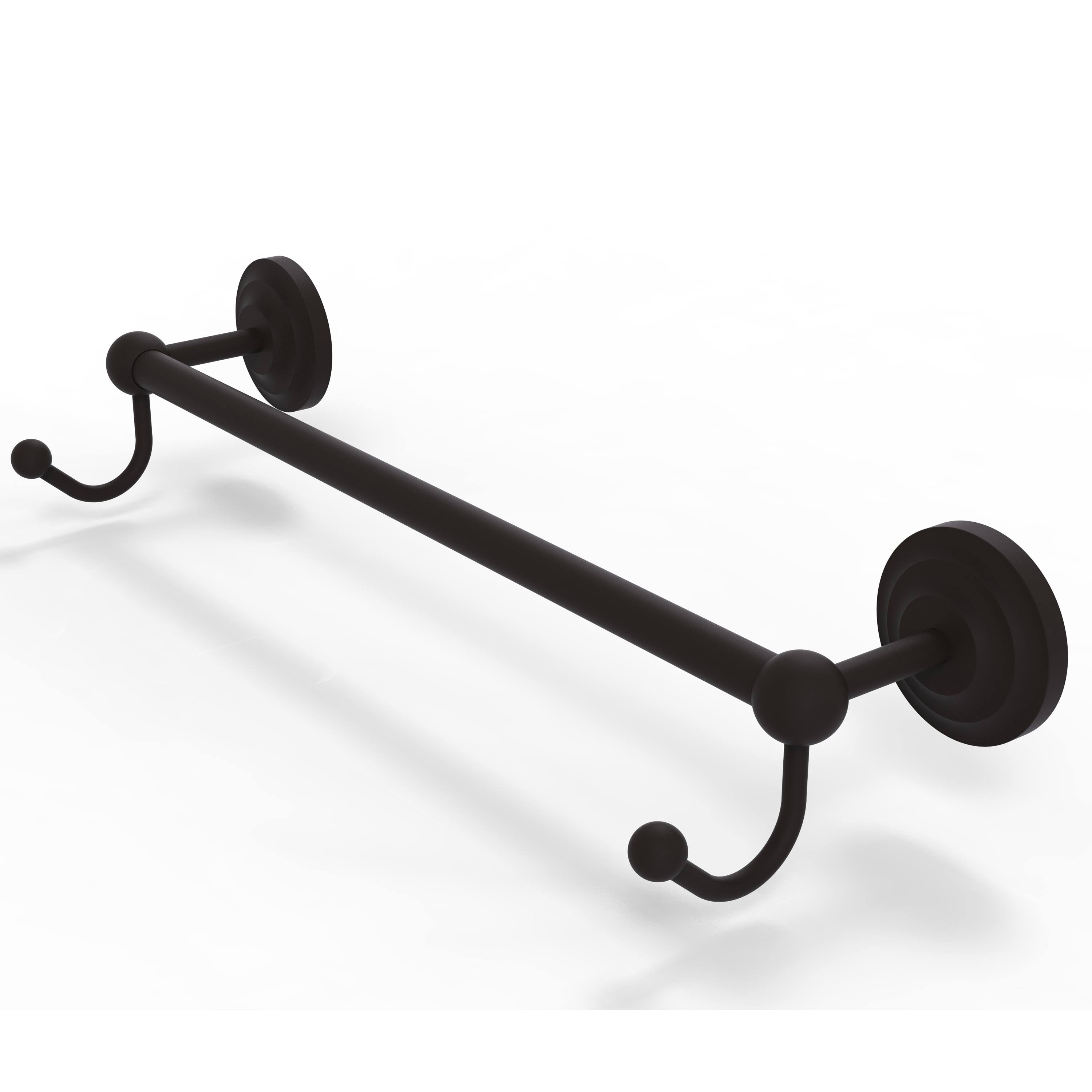 Satin Nickel Towel Bar with Integrated Hooks R392916