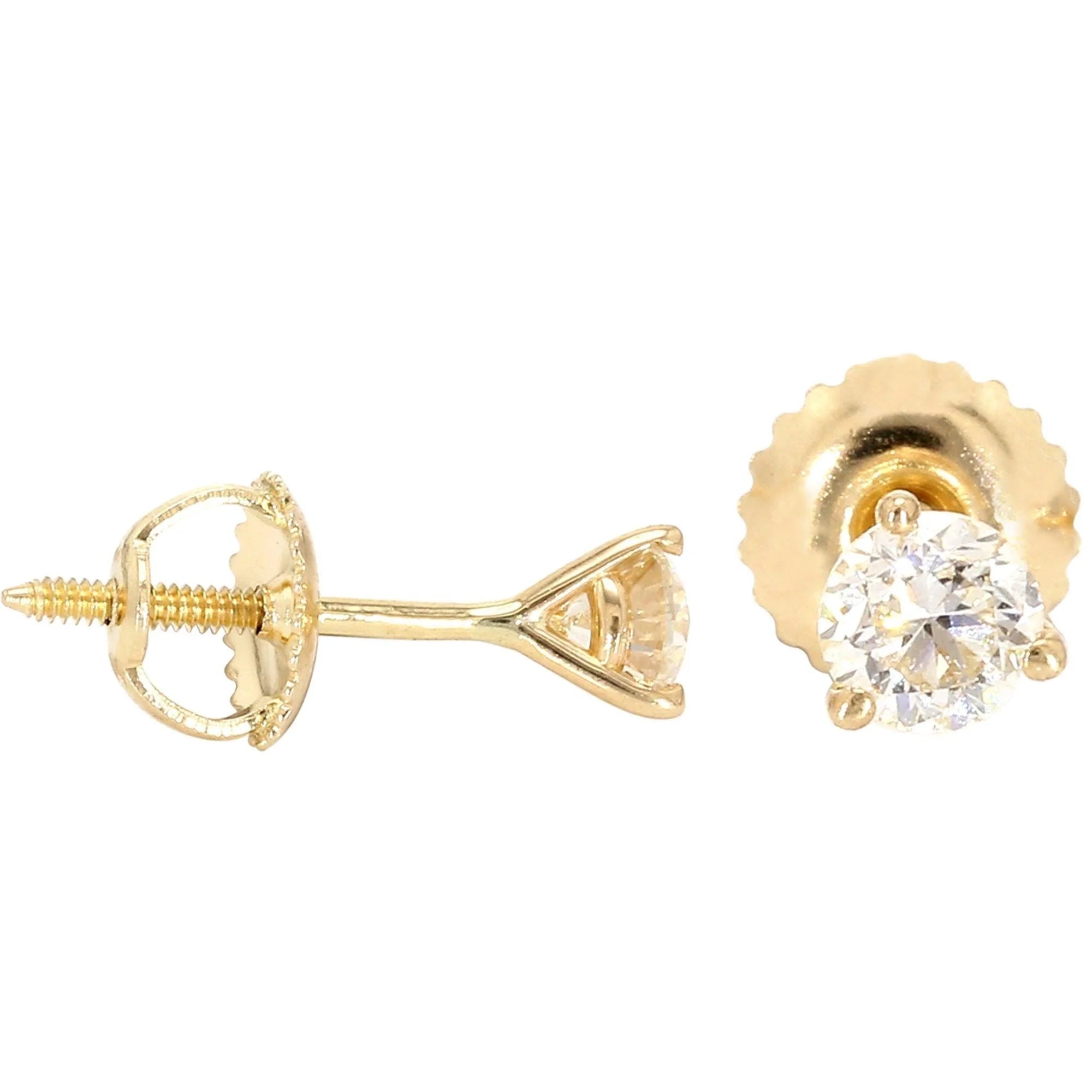 IGI Certified 1.00 Ct Lab Grown Diamond Martini Stud Earrings 14k White Gold L255