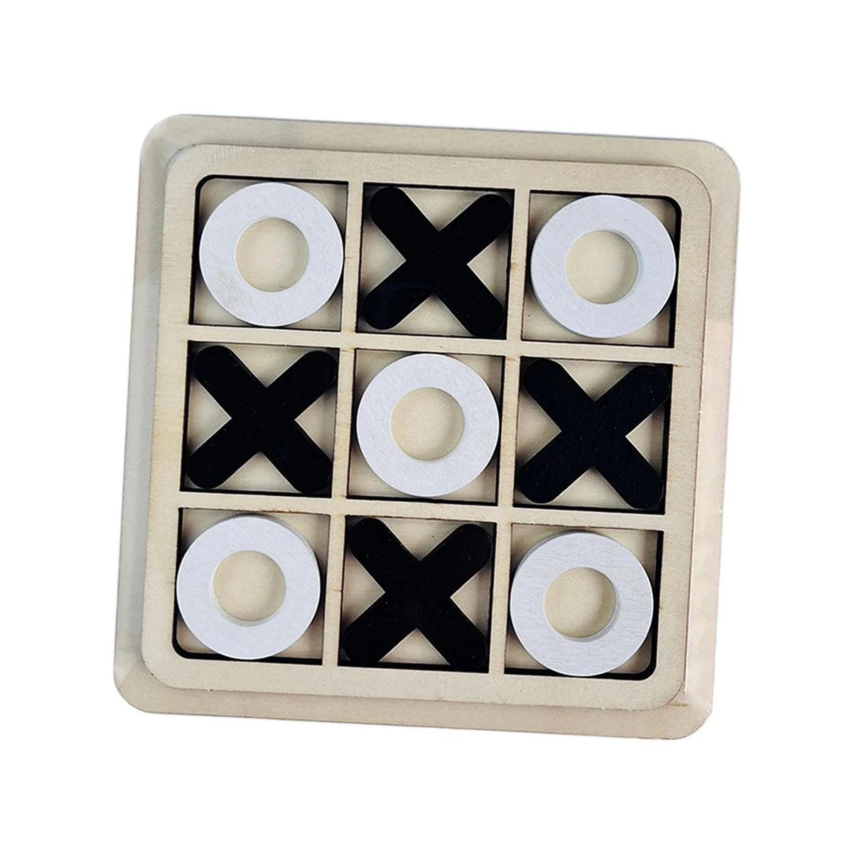 18cmx18cm Wood Tic Tac Toe Board Game E71205