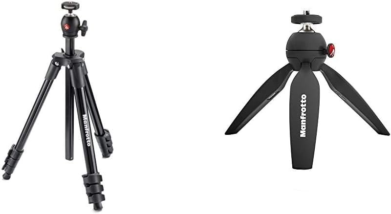 Compact Light Aluminum 4-Section Tripod Kit with Ball Head, Black, Pack of 2 F84678