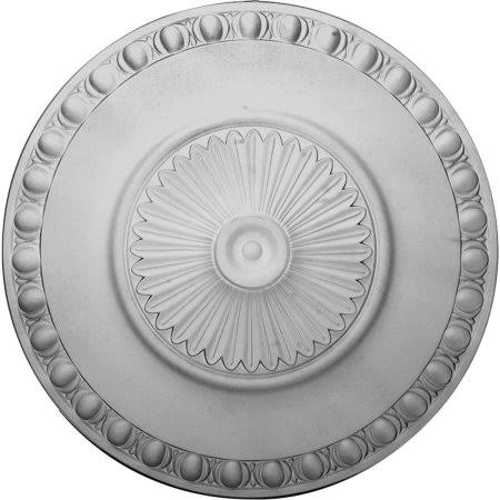 23 1/2x22OD x 3 1/4x22P Hand-Painted Ultra Pure White Ceiling Medallion G28648