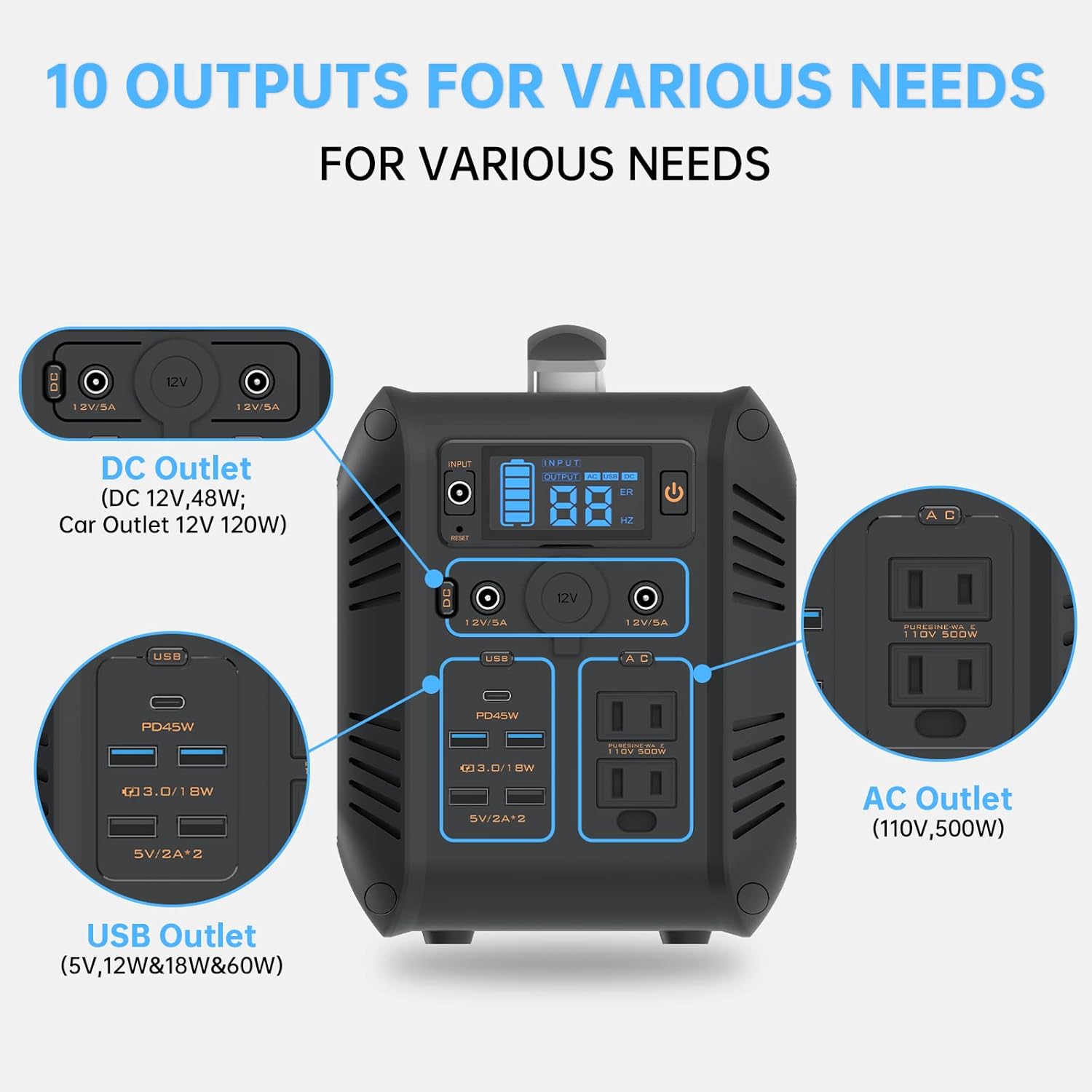 614Wh Portable Power Station with LiFePO4 Battery G8250