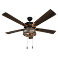 52x22 LED 5-Blade Woodgrain Caged Farmhouse Lighted Ceiling Fan G577498