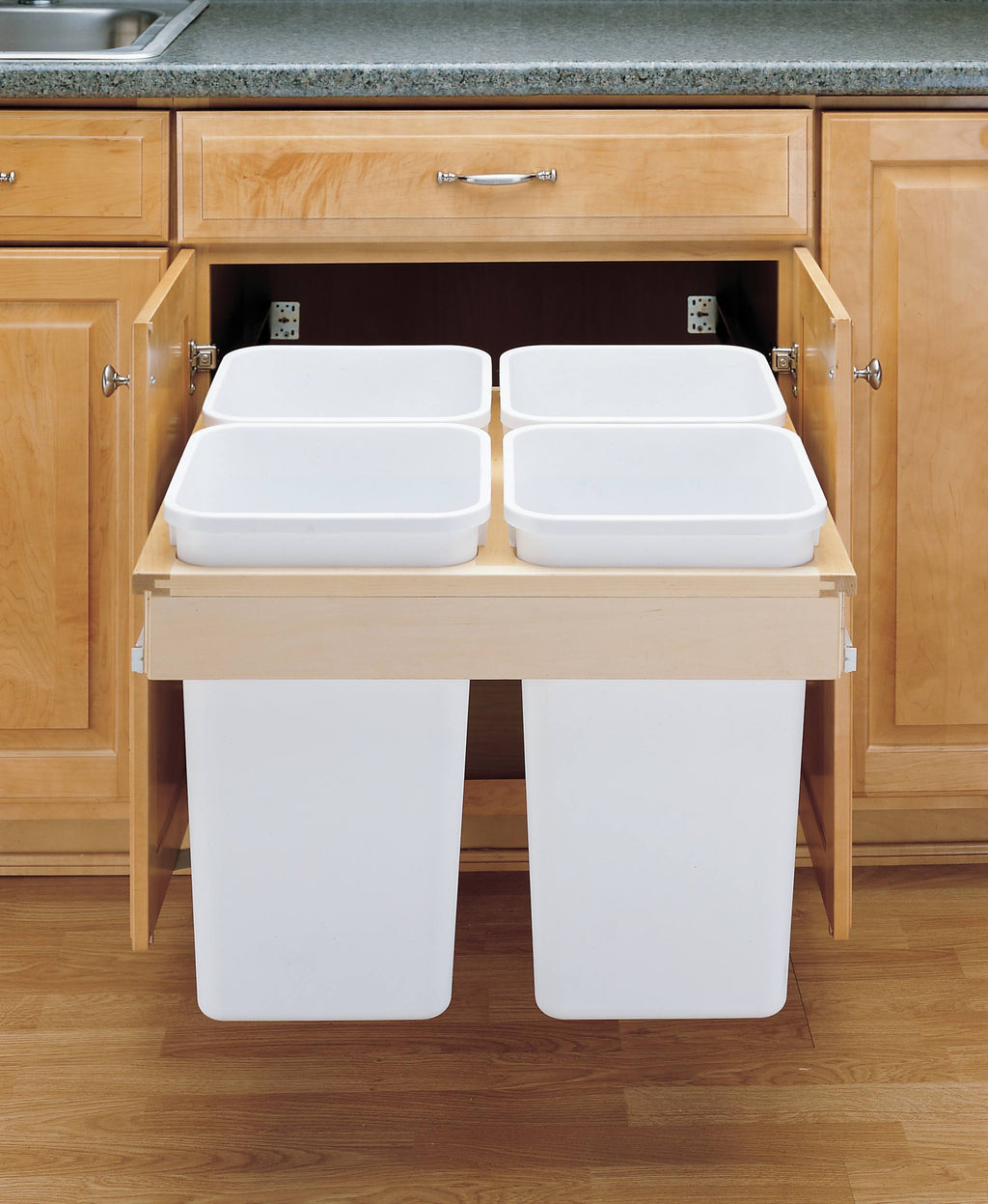 Four 27 Quart Top Mount Waste Containers Y76066