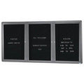 3-Door Enclosed Letter Board - Medium Grey G83047