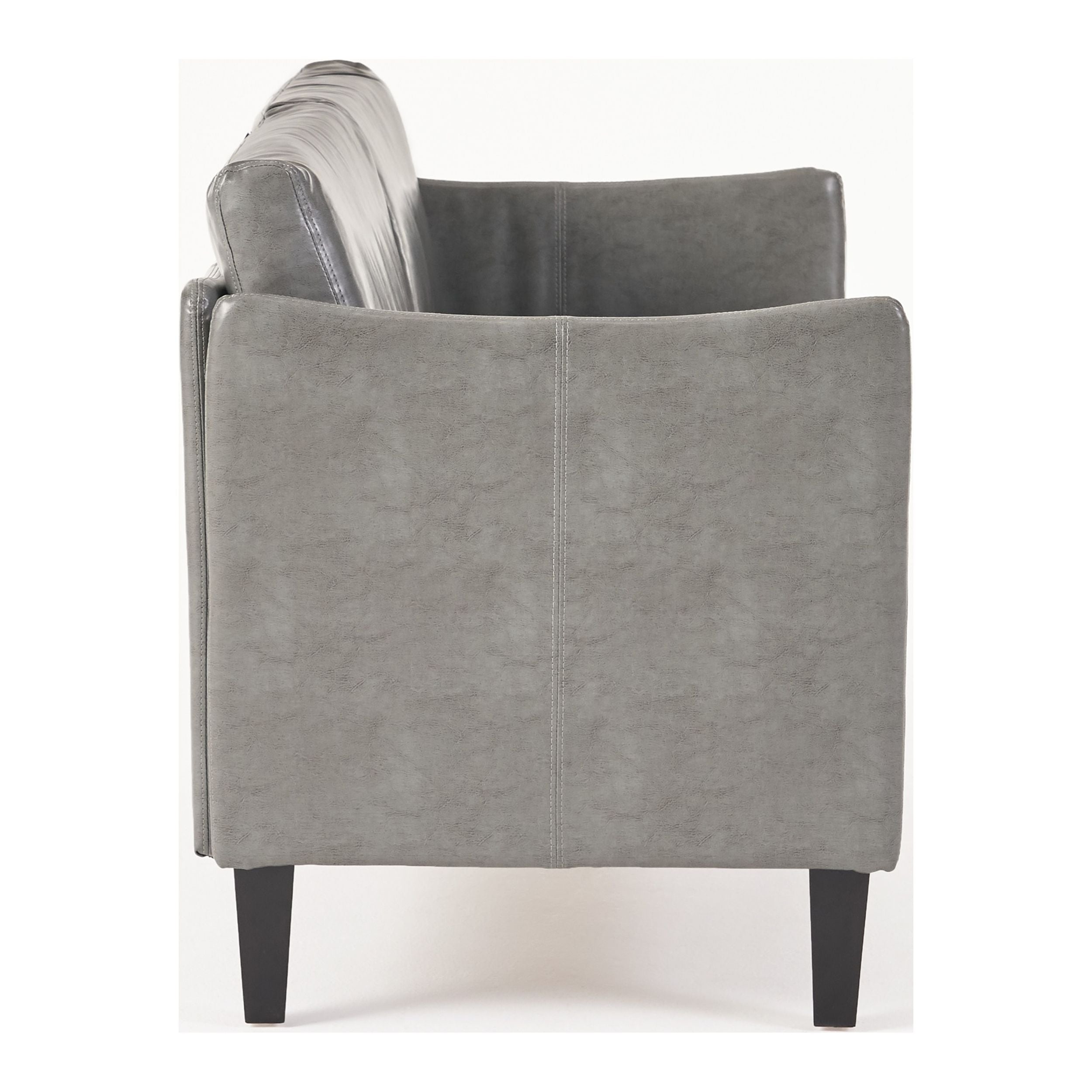 Grey Faux Leather Upholstered Loveseat Y3282