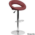 Burgundy Vinyl Height-Adjustable Barstool H6366