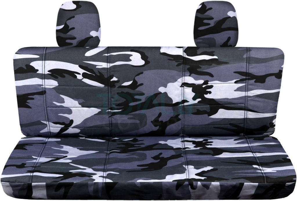 Blue Camouflage Rear 60/40 Split Bench Truck Seat Covers H7053