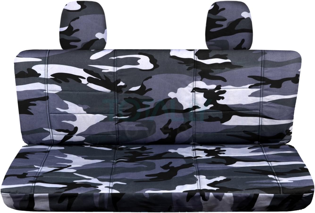 Blue Camouflage Rear 60/40 Split Bench Truck Seat Covers H7053