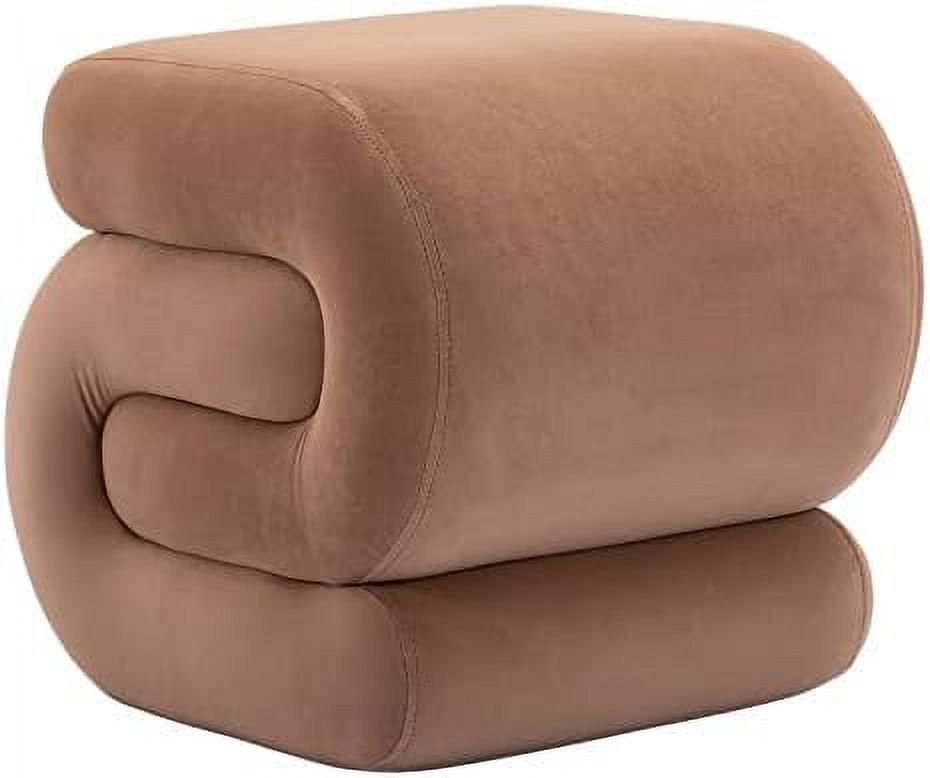 Coffee Velvet Vanity Stool D551459