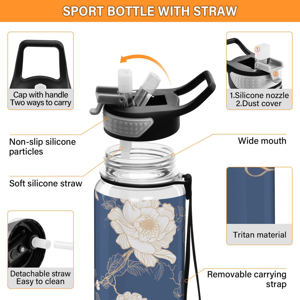 32oz Tritan Water Bottle with Straw C331012