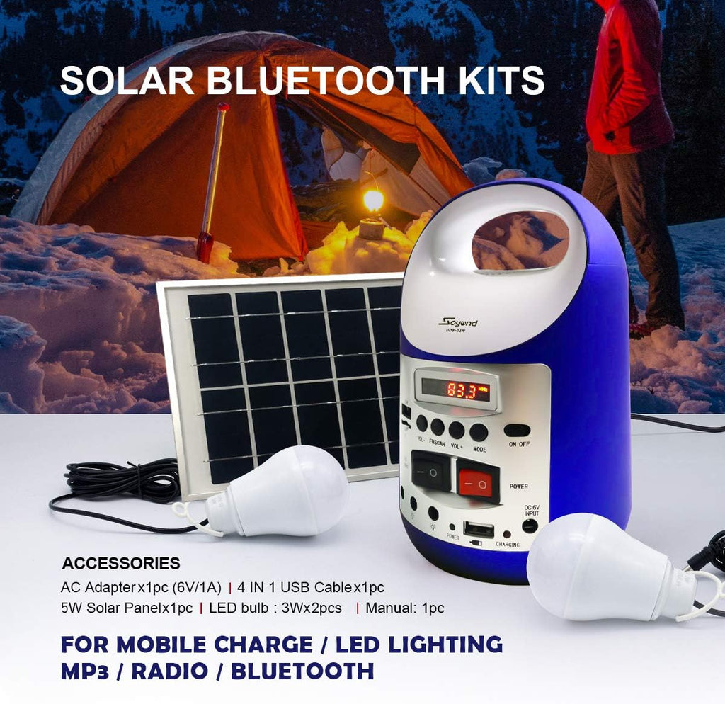 Solar Generator Portable Lighting System with Solar Panel, 3 Sets LED Lights S129929