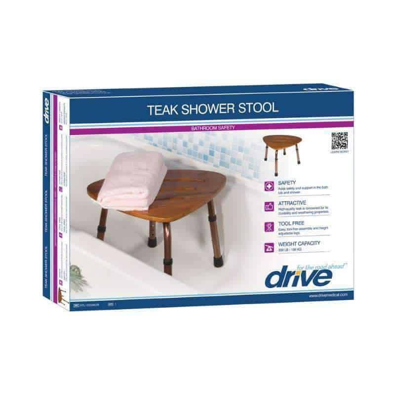 Adjustable Height Teak Bath Bench Stool N48210