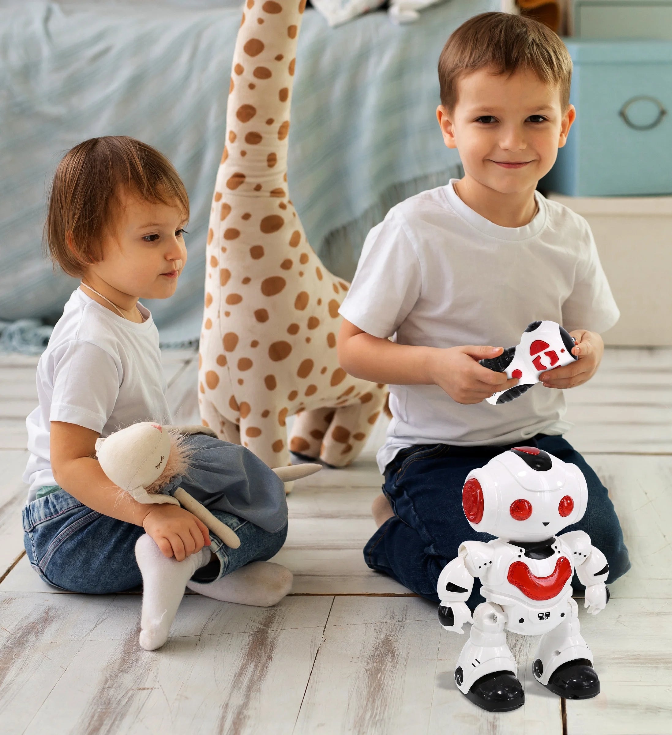 RC Robot Toys, Remote Control Red and Blue Interactive Robot Toy, Set of 2 F537577