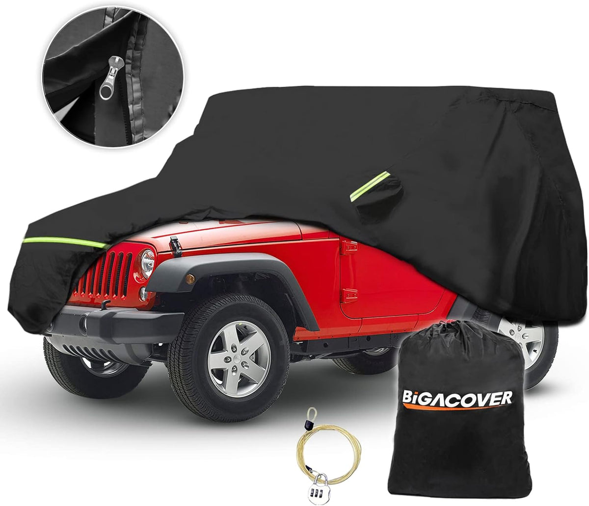 Black Waterproof SUV Cover with Zipper W542