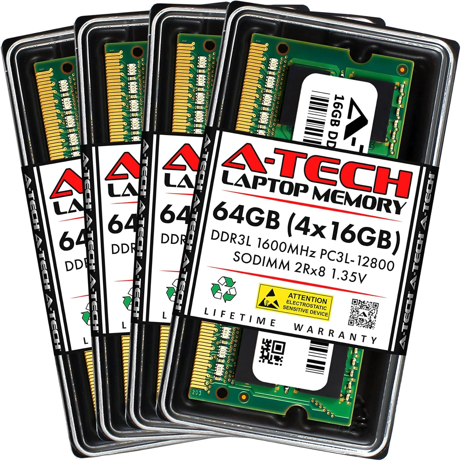 32GB (4x8GB) DDR3L 1600 MHz SODIMM PC3L-12800 CL11 2Rx8 1.35V Laptop RAM L7630